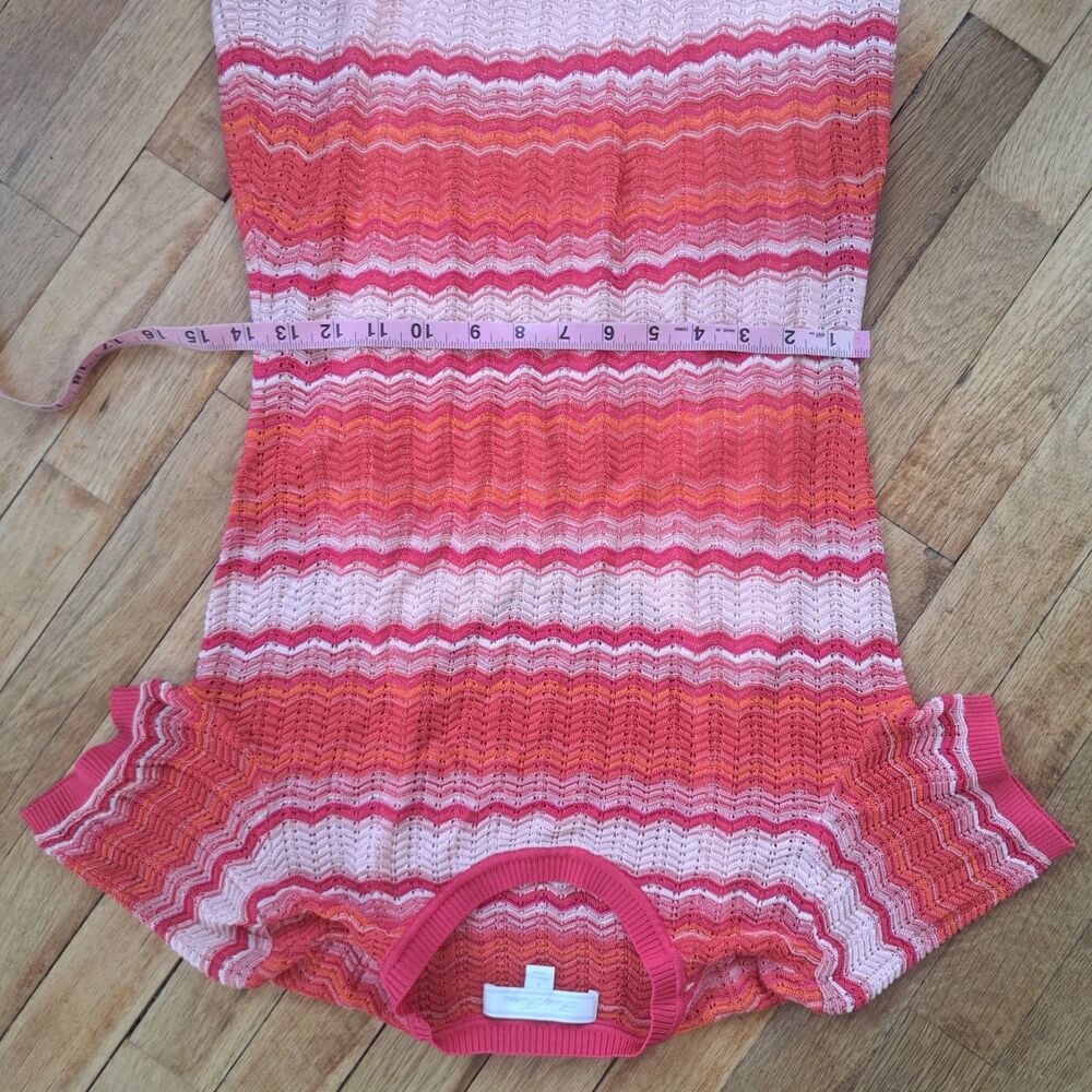Brooks Brothers Small Striped Ombre Sweater Midi Dress Womens Pink Orange $258 - Picture 9 of 10